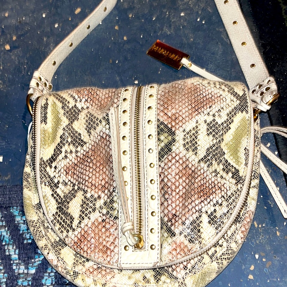 Remi & Emmy snake print embossed crossbody w studs